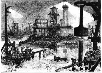 Science Fiction: The Construction of the Sixth Continent - in "The Twentieth Century" by A. Robida, Engraving