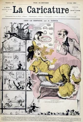 Woman at the dentist - by Robida, in 