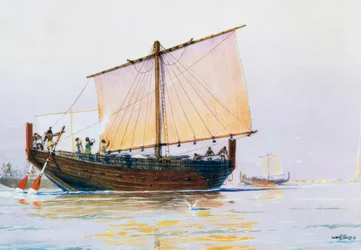 Phoenician Trading Ship Arriving at Pharos