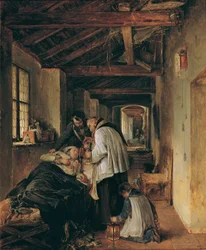 A Wounded Officer Receives the Last Rites