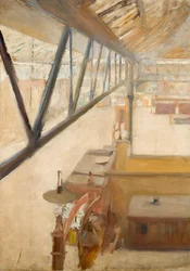 View of a railway station, c.1900