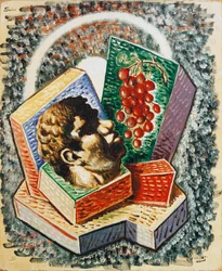 Head with grapes