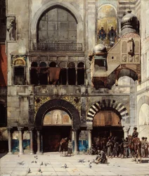Circassian Cavalry Awaiting their Commanding Officer at the Door of a Byzantine Monument