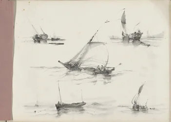 Study Sheet with Sailing Ships on the Water
