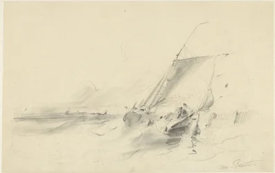 Seascape with Boat in Rough Water