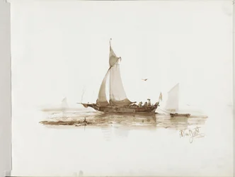 Sailing Ship with Figures on the Water
