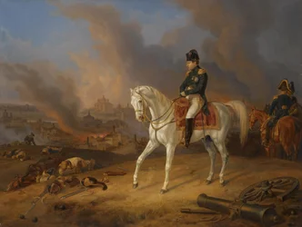 Napoleon Bonaparte Before the Burning City of Smolensk