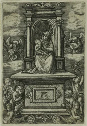 The Beautiful Virgin of Regensburg with the Child on a Throne, Surrounded by Angels with Musical Instruments