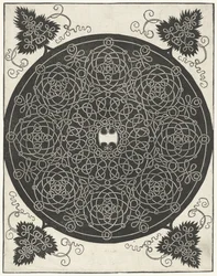 Embroidery Sample with Axe-shaped Shield