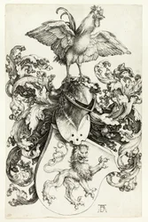 Coat of Arms with Lion and Rooster