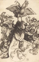 Coat of Arms with a Lion and a Cock, 1502-1503