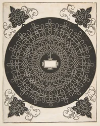 Embroidery Pattern with an Oblong Panel in its Center