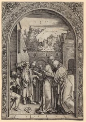 Joachim and Anna under the Golden Gate, Plate 4 from "The Life of Mary"