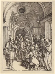 Mary on the Crescent Moon, Plate 1 from the series "The Life of the Virgin"