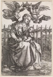 Mary with Child Crowned by Two Angels