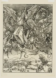 Michael and His Angels Fight with the Dragon