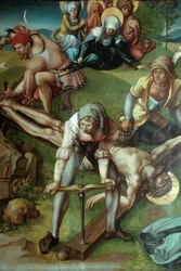 Seven Sorrows Polyptych: Christ Nailed to the Cross