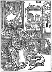 St Jerome in His Study Pulling a Thorn from a Lion
