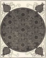 The Fourth Knot (combining seven circular groups of knots with black centers)