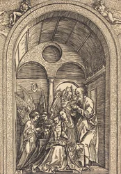 The Holy Family with Two Angels in a Vaulted Hall, c. 1504