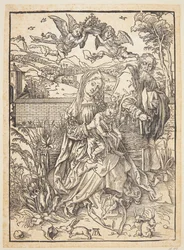 The Holy Family with Three Hares