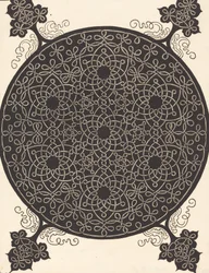 The Sixth Knot combining seven small systems of knots with black centers