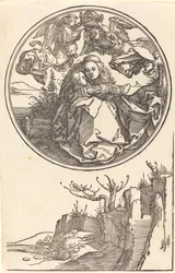 The Virgin Crowned by Two Angels above a Landscape