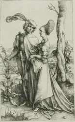 Young Couple Threatened by Death (The Promenade)