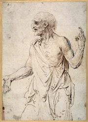 An Old Man Gesticulating