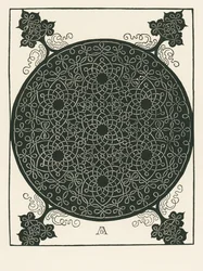 Knot with Small Black Circle in the Centre Repeated Six Times