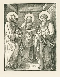 Saint Veronica between Saints Peter and Paul - The Sudarium of Saint Veronica