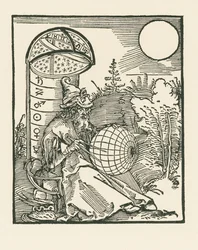 Sitting Astronomer Holding a Globe