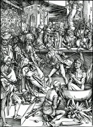 St. John the Evangelist Being Tortured in a Vat of Boiling Oil, from the 