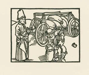The Priest Has a Sack on a Wagon and Oats Are Being Put Into It