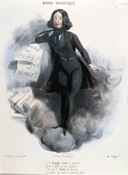 Caricature of George Sand (1804-76), c. 1848