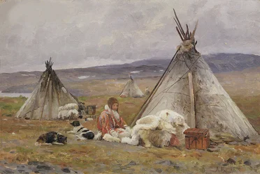 A Nenets Chum (a Nomadic Tent). Novaya Zemlya Island