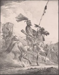 Kurd in Military Armor on Horseback