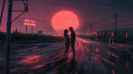 Red Sunset Couple