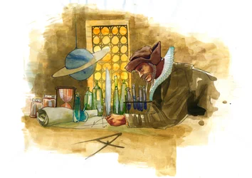Alchemist Examining a Vial