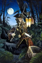 Pirate of the Caribbean Hiding His Treasure