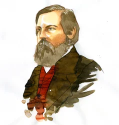 Portrait of Friedrich Engels (1820-1895), German socialist theorist and politician