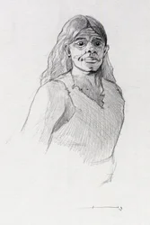 Portrait of a pirate or bust of a sailor