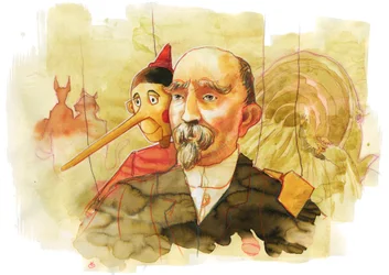 Portrait of the Italian writer Carlo Collodi (1826-1890) author of the character of Pinocchio