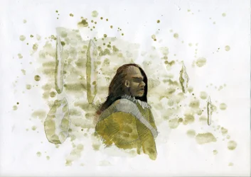 Neanderthal Man with Flint Tools (Illustration)