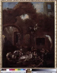 Capuchin Friars at Table Among the Ruins