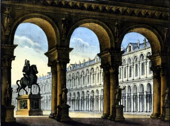 Scenography of Sanquirico for the opera by Gaetano Donizetti: “Ugo, conte di Parigi”. 1832