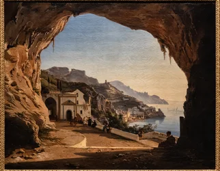 The cave of the Capichins in Amalfi, c.1850
