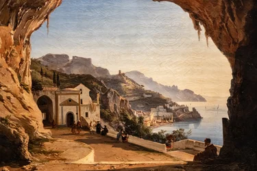 The cave of the Capuchins in Amalfi, c.1850
