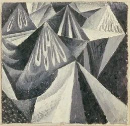 Cubo-Futurist Composition in Grey and White