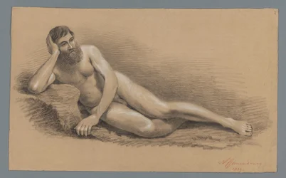 Reclining Male Nude, to the Left